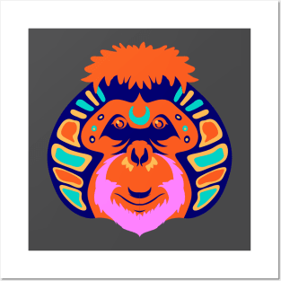 gorilla artistic face Posters and Art